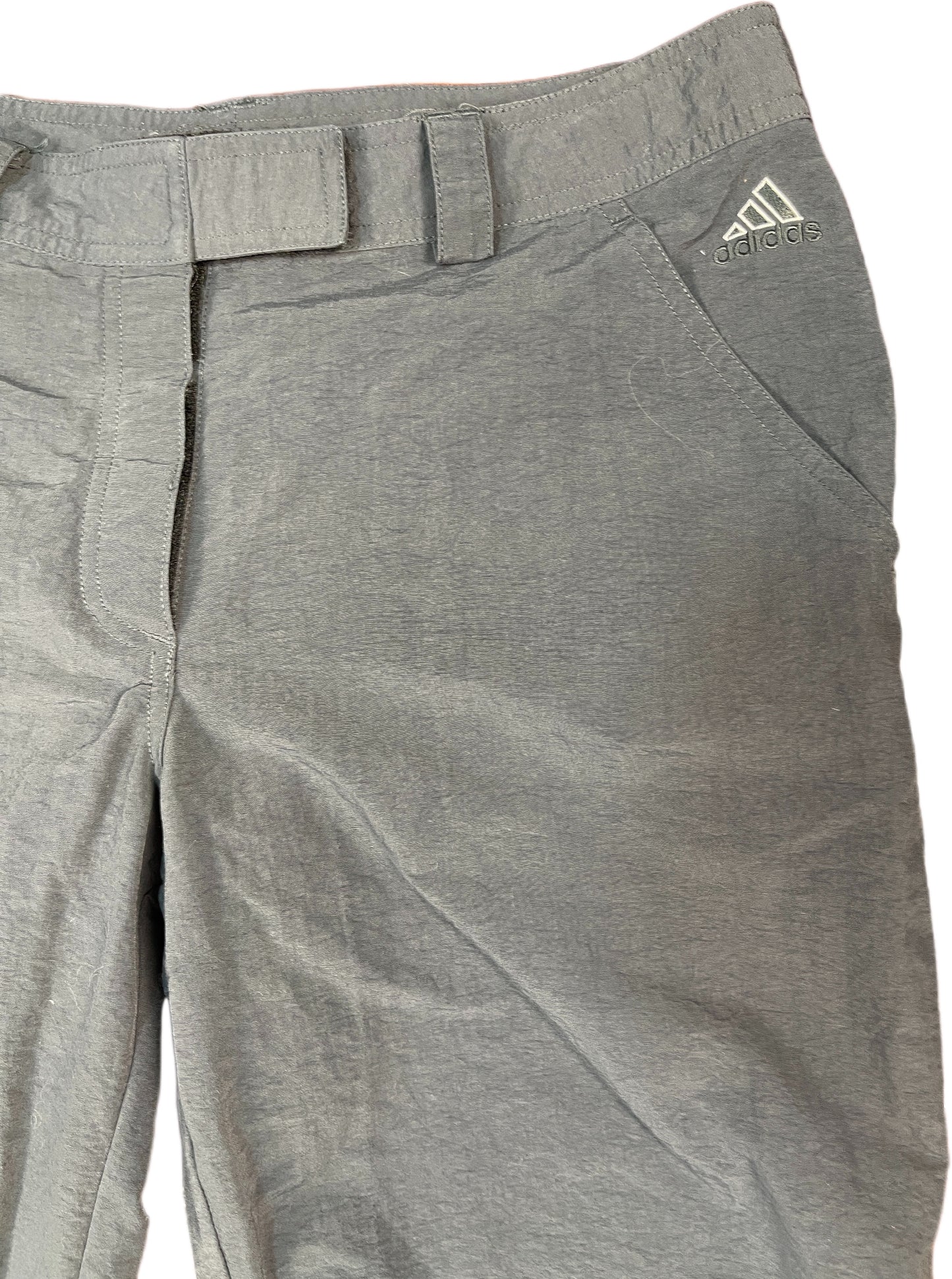 Vintage Adidas Capri Tack Pants Gray Nylon M