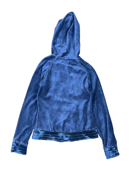 Y2k Eight Sin Zip Sweatshirt Hoodie Velvet Blue - L