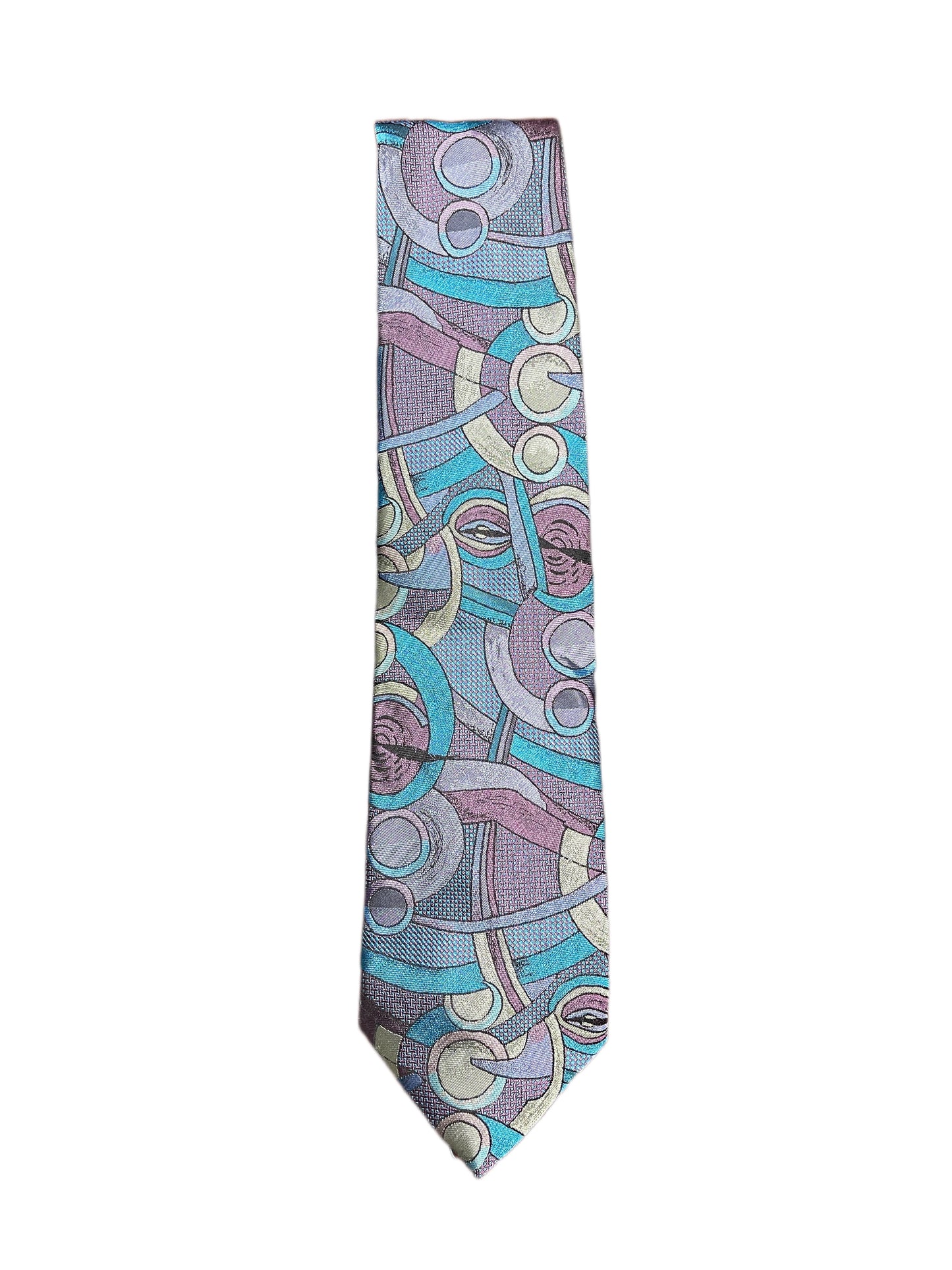 Vintage Geometric Tie Purple
