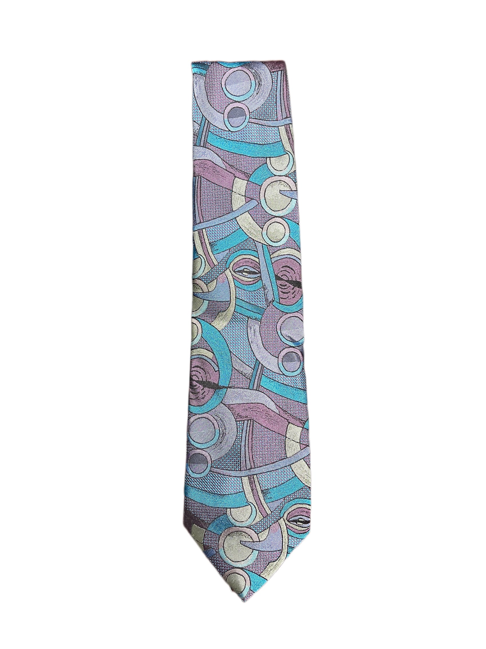 Vintage Geometric Tie Purple