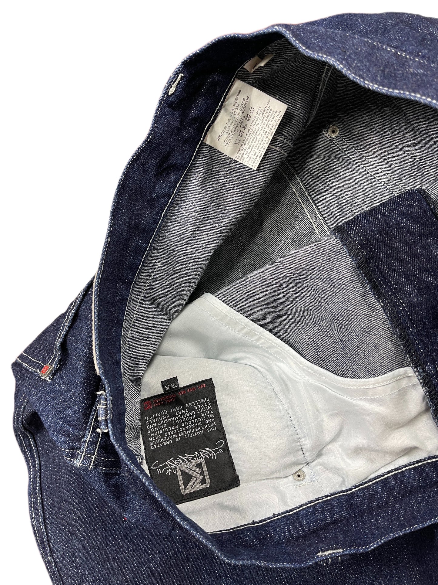 Y2k Karl Kani Baggy Bootcut Pants Blue - XXL