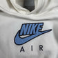 Vintage Nike Hoodie White Blue - L