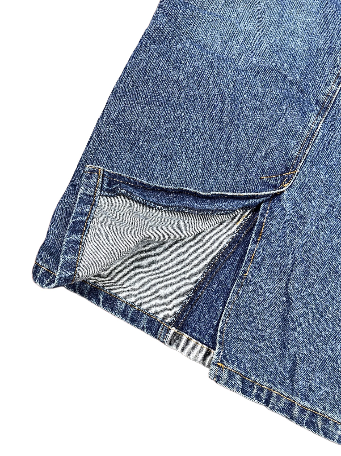 Bandolli High Waist Midi Denim Skirt Blue - XS