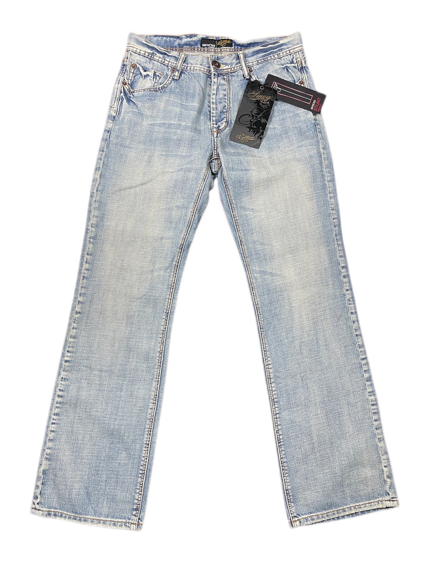 Y2k Smog Bootcut Denim Pants Blue - S/M