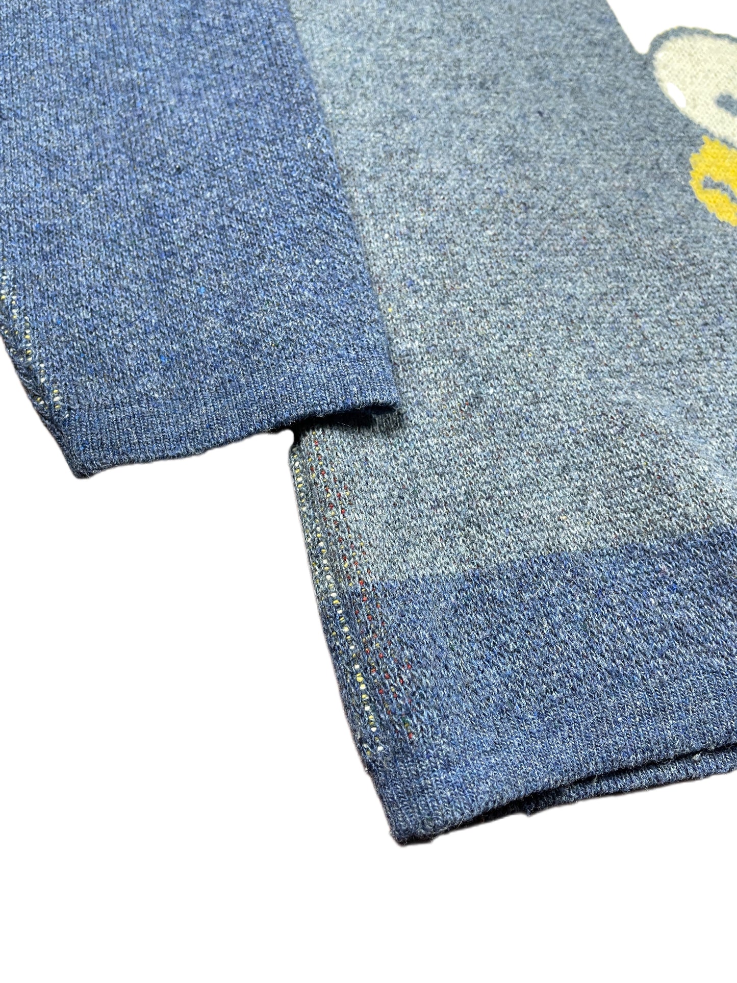 Vintage Simpsons 2003 Bart Chunky Knitted Sweatshirt Blue Yellow - XL