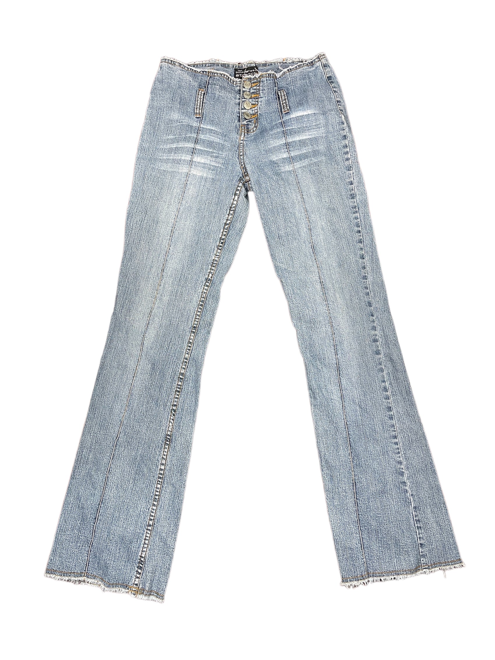 Y2k No Boundaries Flared Denim Pants Blue - XS