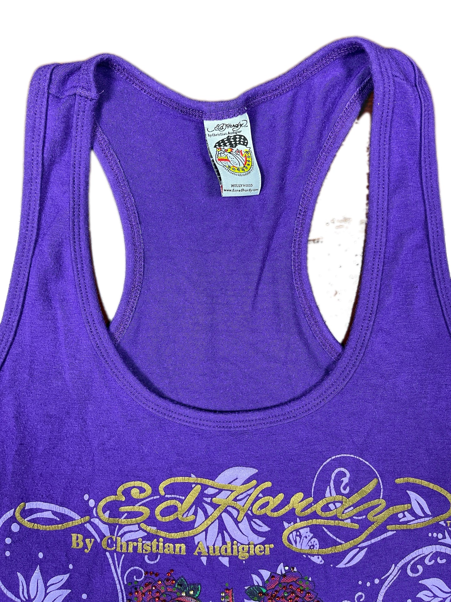 Y2k Ed Hardy Sleeveless Top Purple - M/L