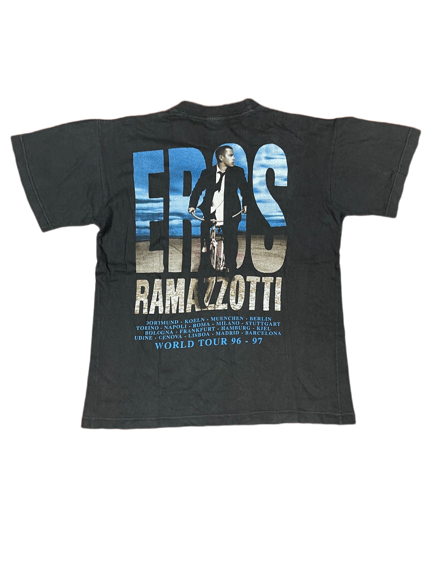 Vintage Eros Ramazotti T-Shirt Black 1996/1997 - M