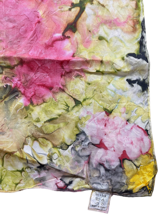 Vintage Happiness Handmade Handkerchief Multicolor Silk