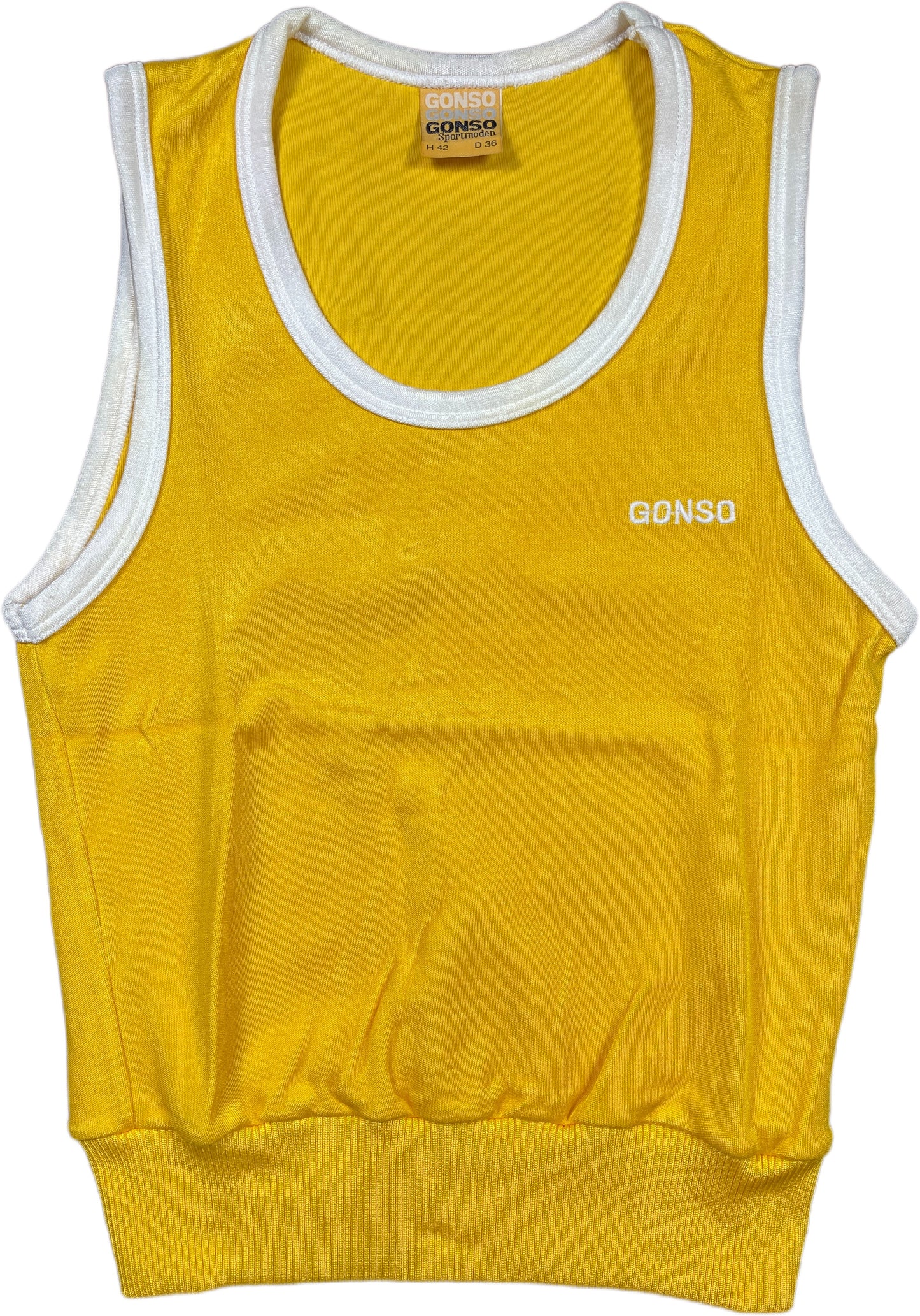 Vintage Gonso Tank Top Yellow Nylon Blend S