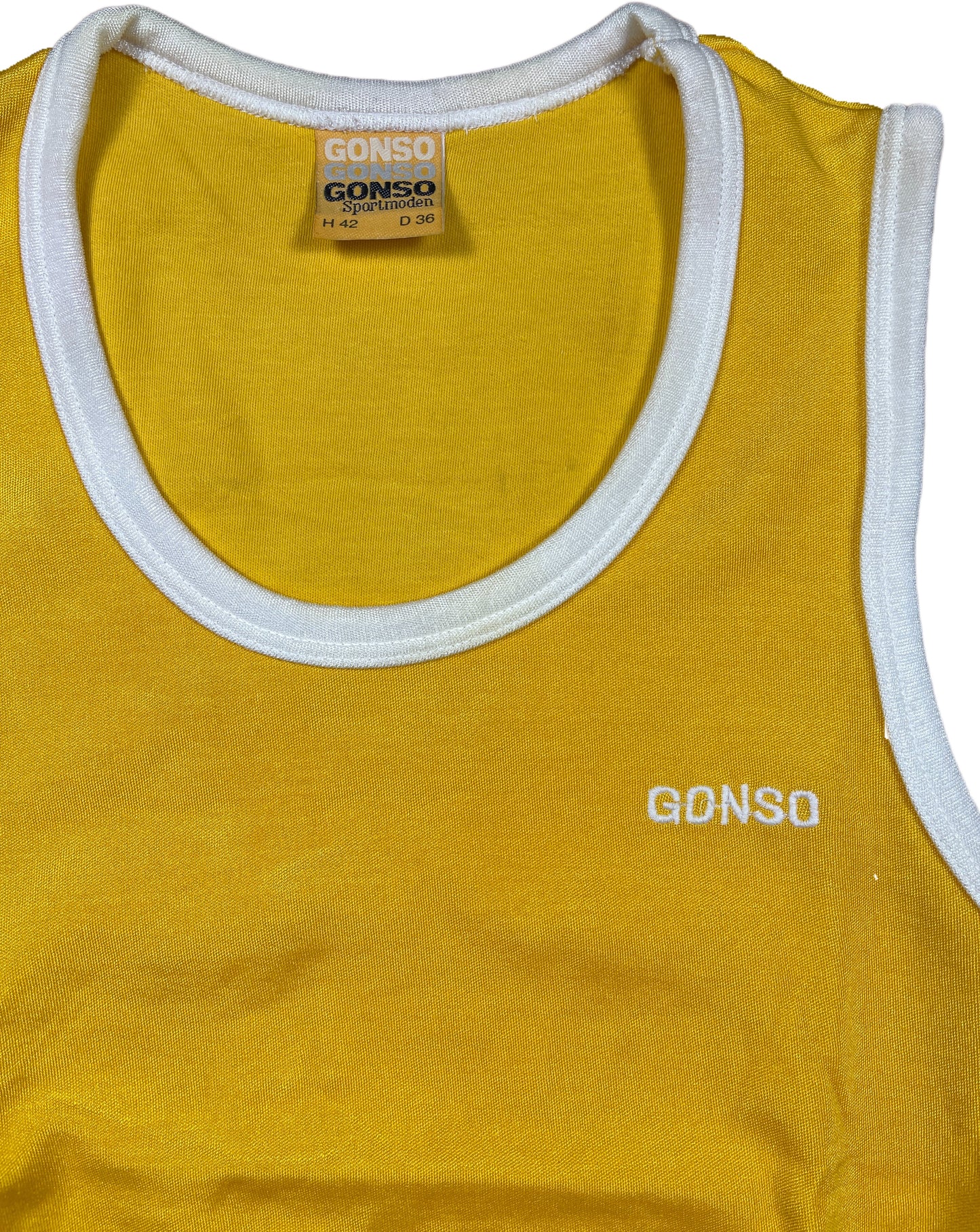 Vintage Gonso Tank Top Yellow Nylon Blend S