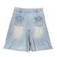 Y2k New Sahs Denim Skirt Light Blue - XXL