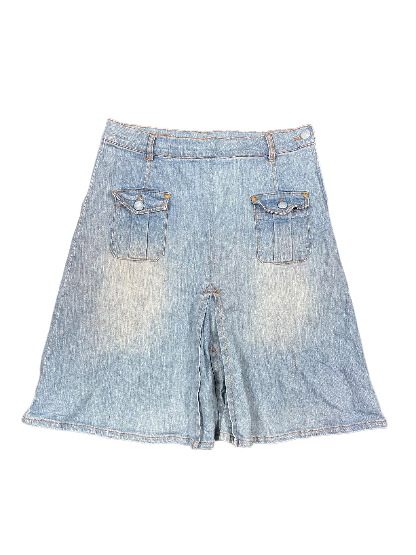 Y2k New Sahs Denim Skirt Light Blue - XXL
