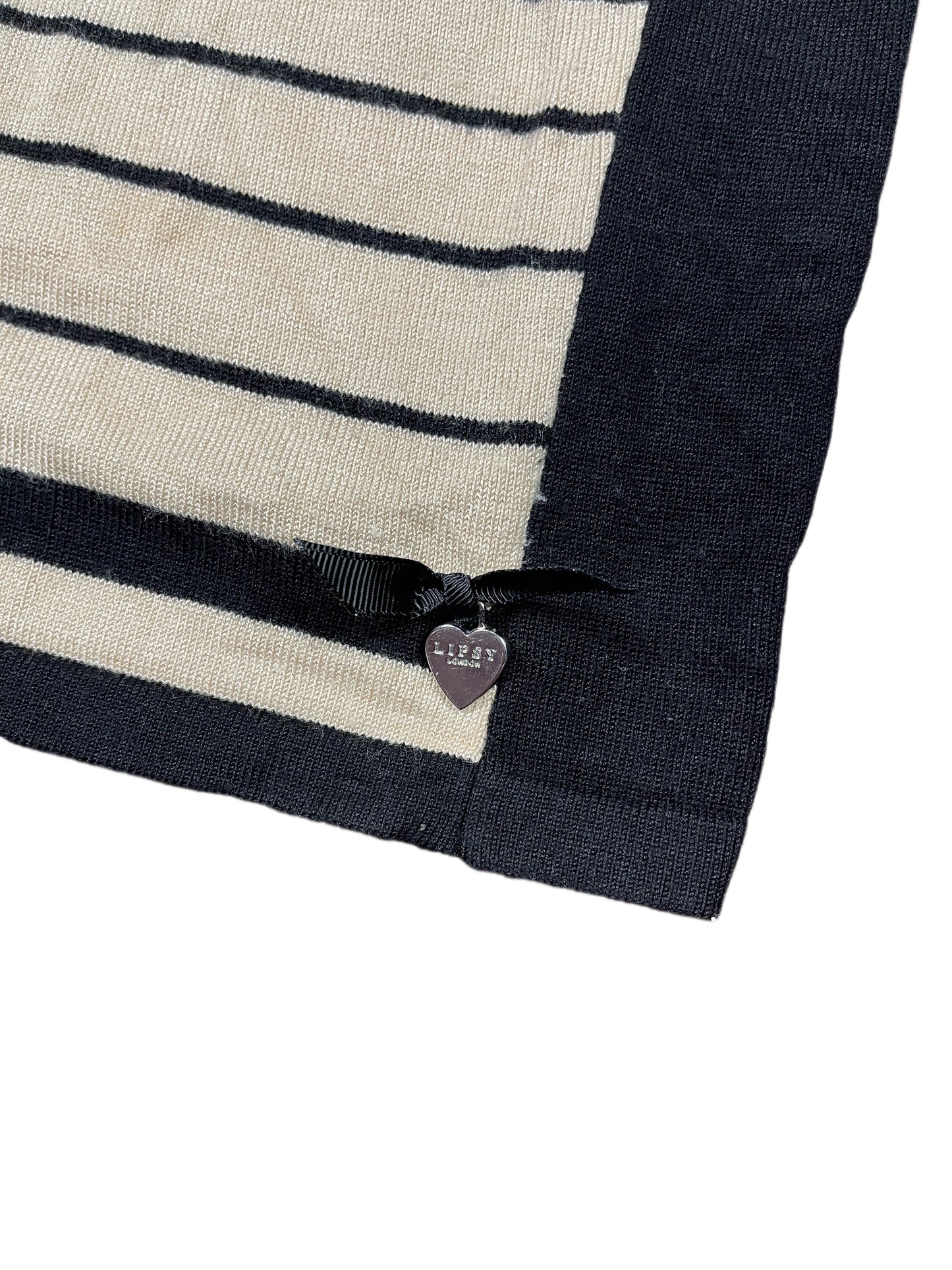 Lipsy London Longsleeve Dress Striped Black Cream - XS