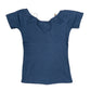 Y2k Venca Short Sleeve Top Navy - M/L