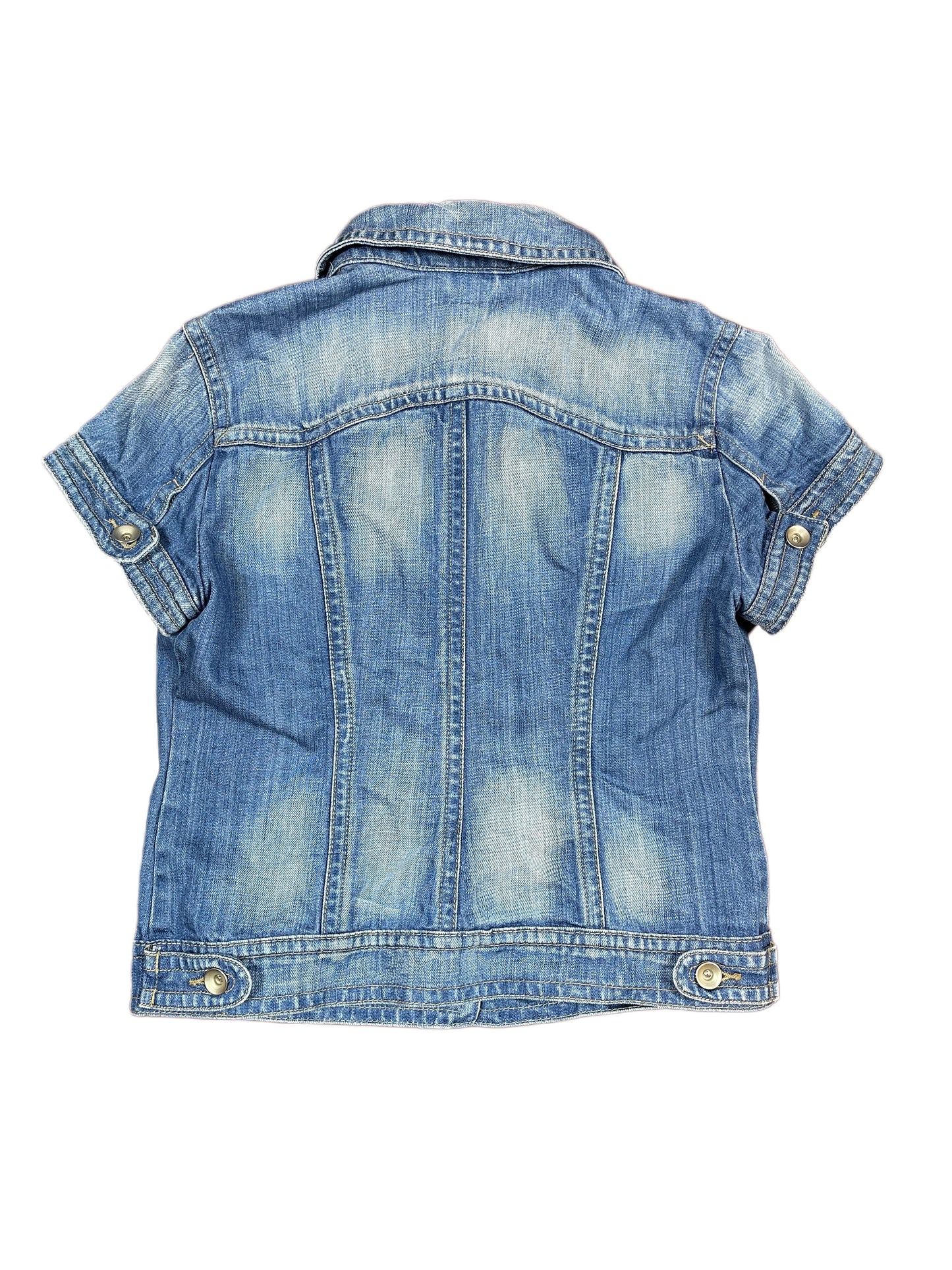Y2k Short Sleeve Denim Jacket Blue - L