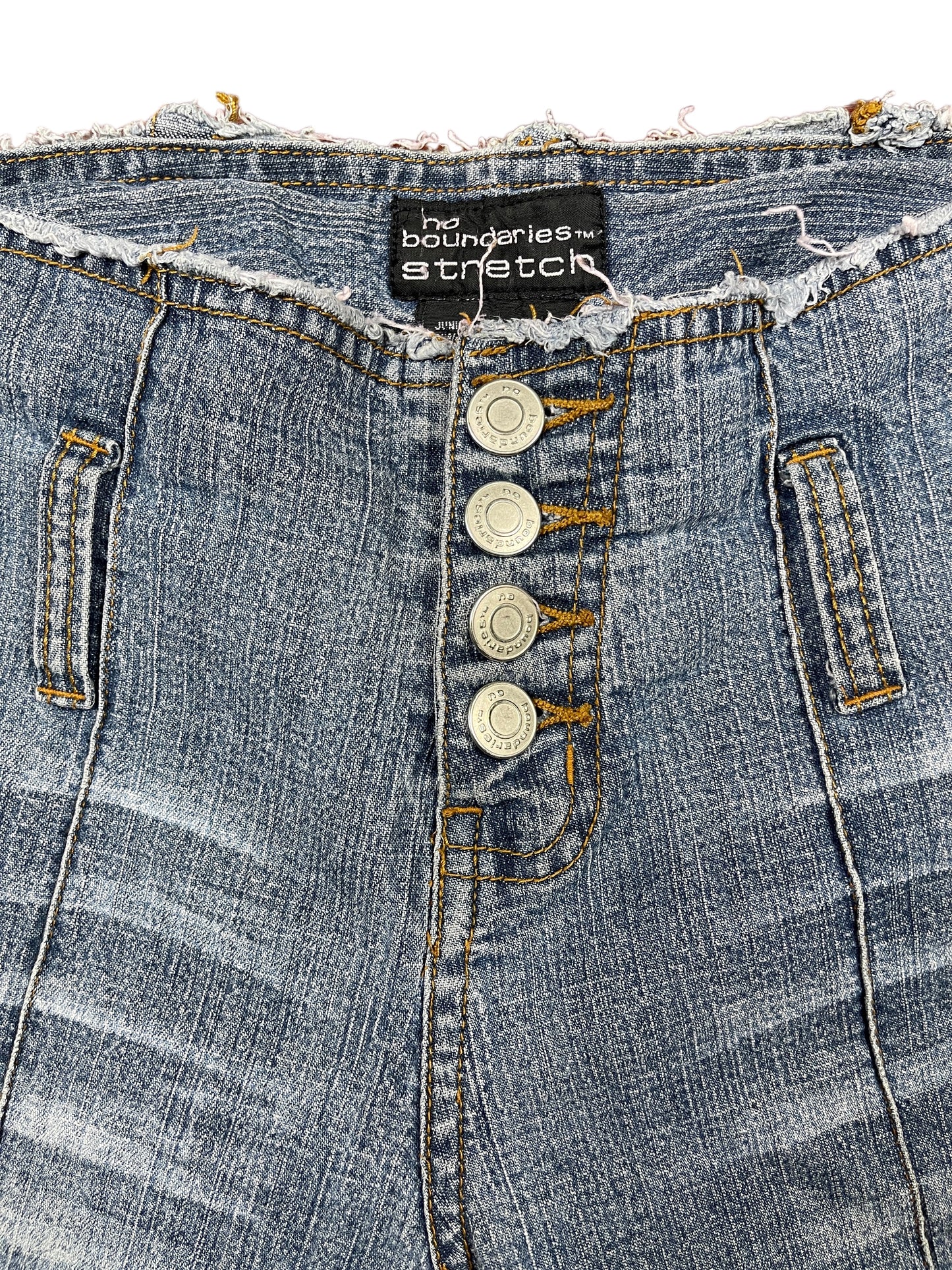 Y2k No Boundaries Flared Denim Pants Blue - XS