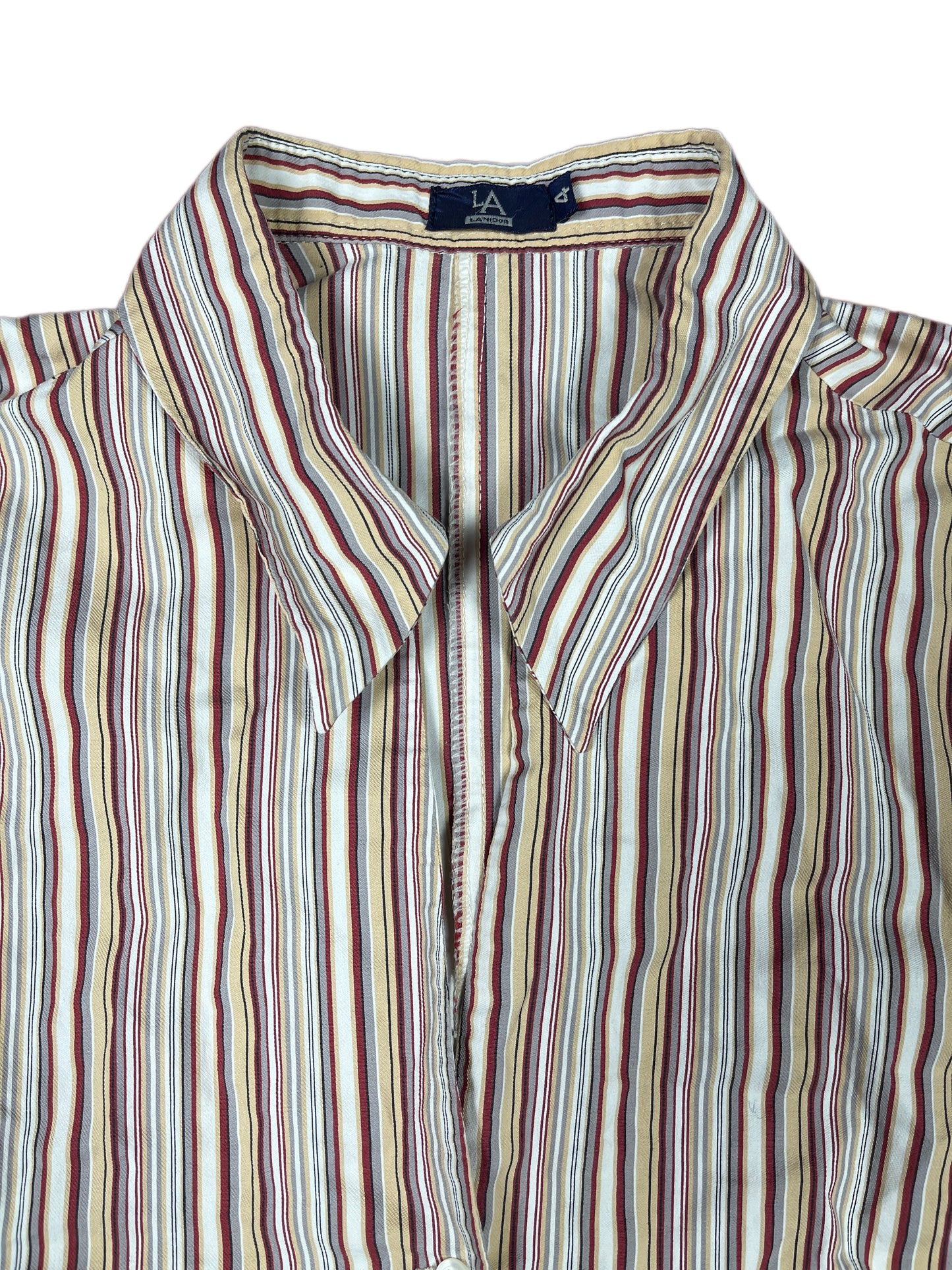Y2k Lanidor Sleeveless Top Striped Beige Red - L