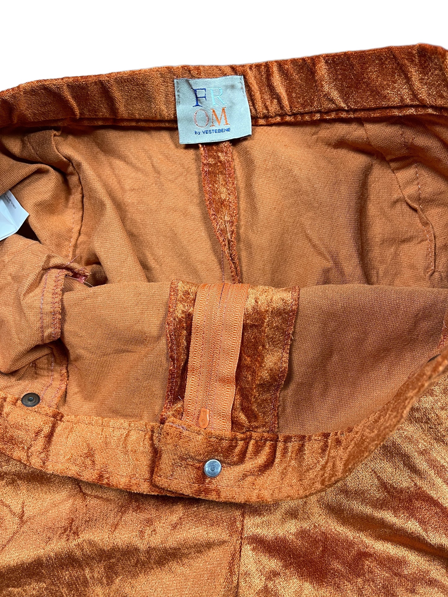 Vintage FROM by Vestebene Shiny Velvet Pants Orange - XXXL