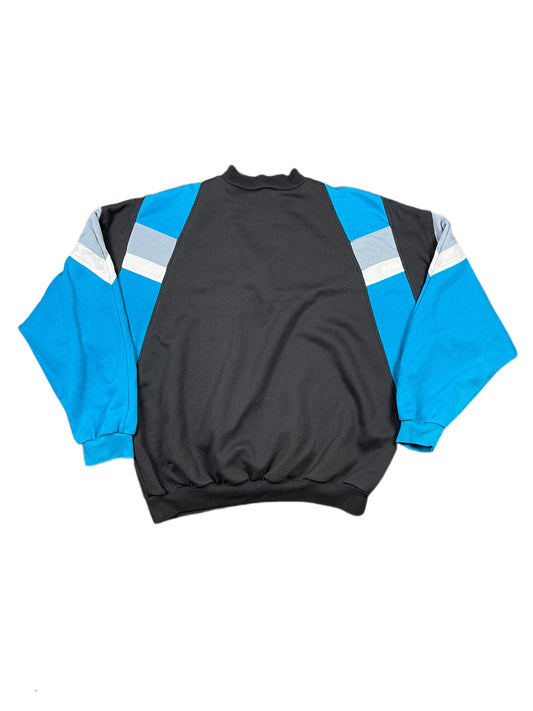Vintage Adidas 1990s Half Zip Sweatshirt Blue Black Multicolor - L/XL