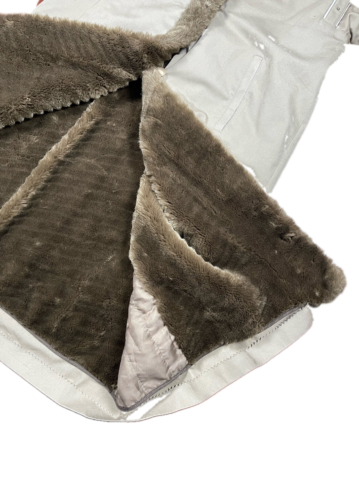 Vintage C&A Faux Fur Coat Cream Beige - M