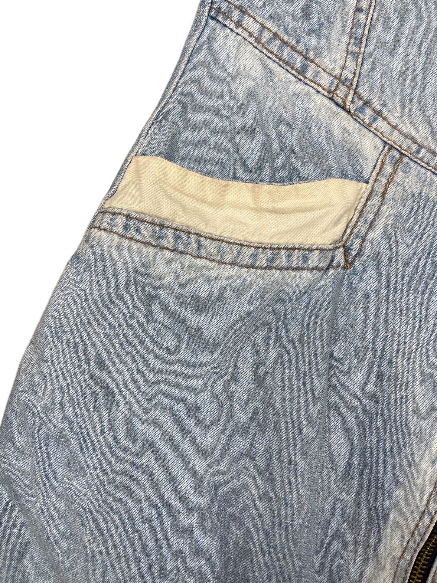 Y2k Bustin Stock Denim Short Sleeve Dress Blue - XL