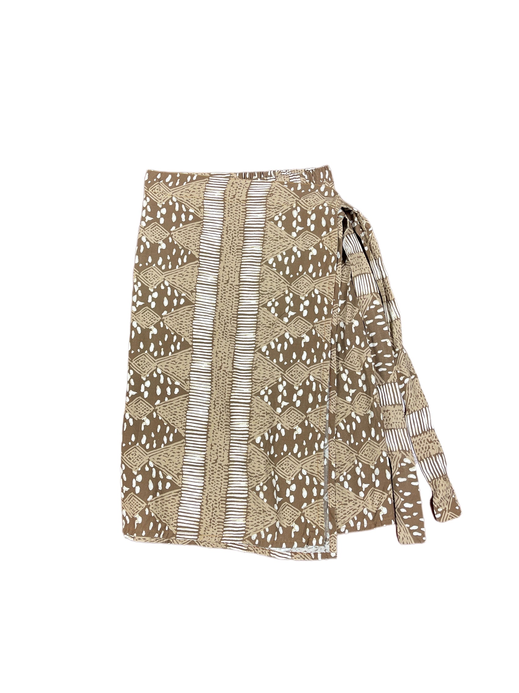 Vintage Brown Wrap Skirt - S-XL