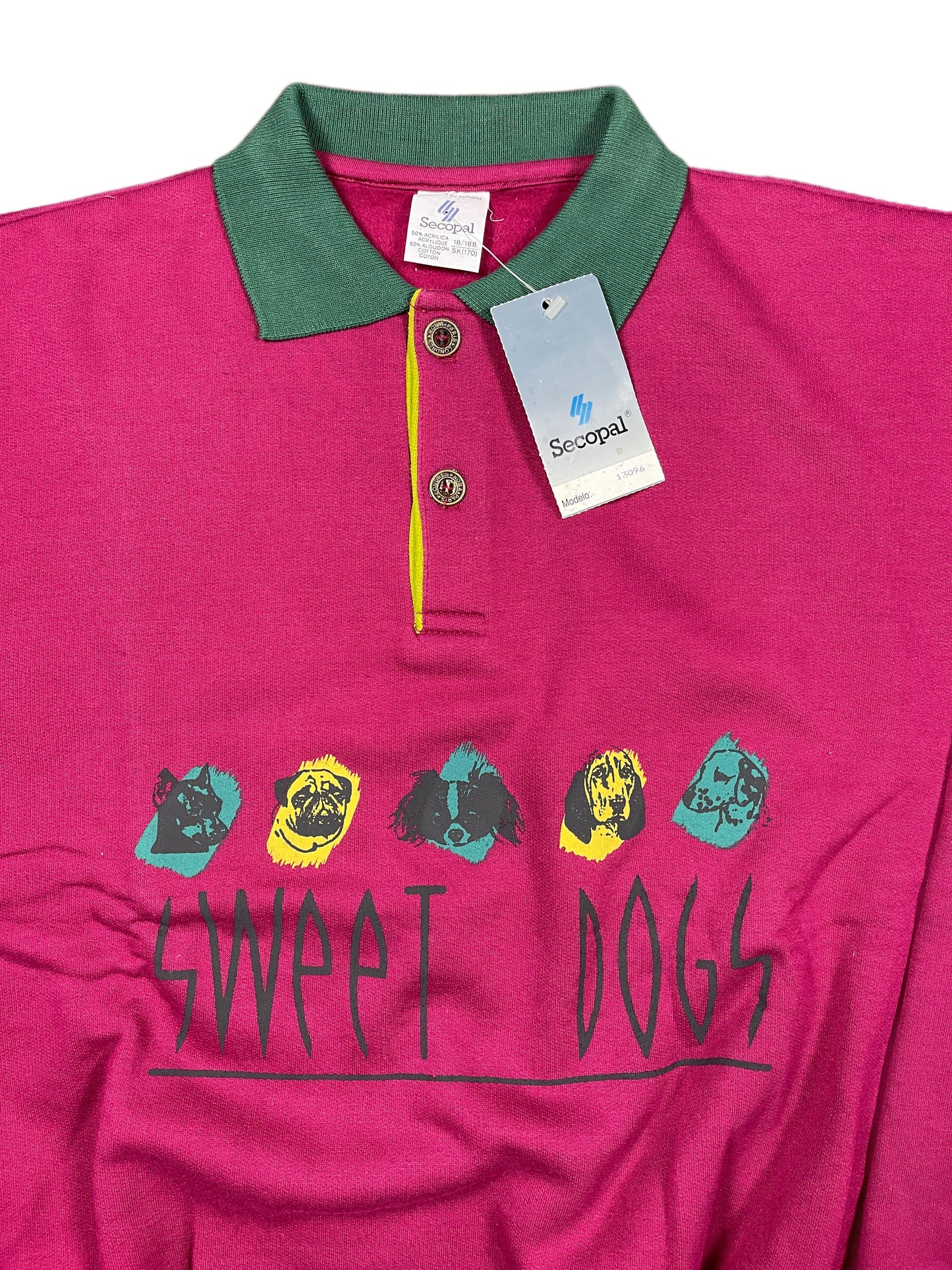 Vintage Secopal Sweet Dogs Sweatshirt Red - S