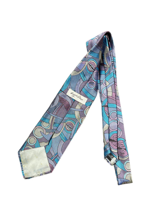 Vintage Geometric Tie Purple