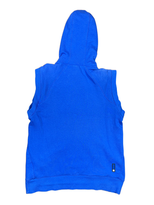 Vintage Nike Hoops 2000s Sleeveless Hoodie Blue - M