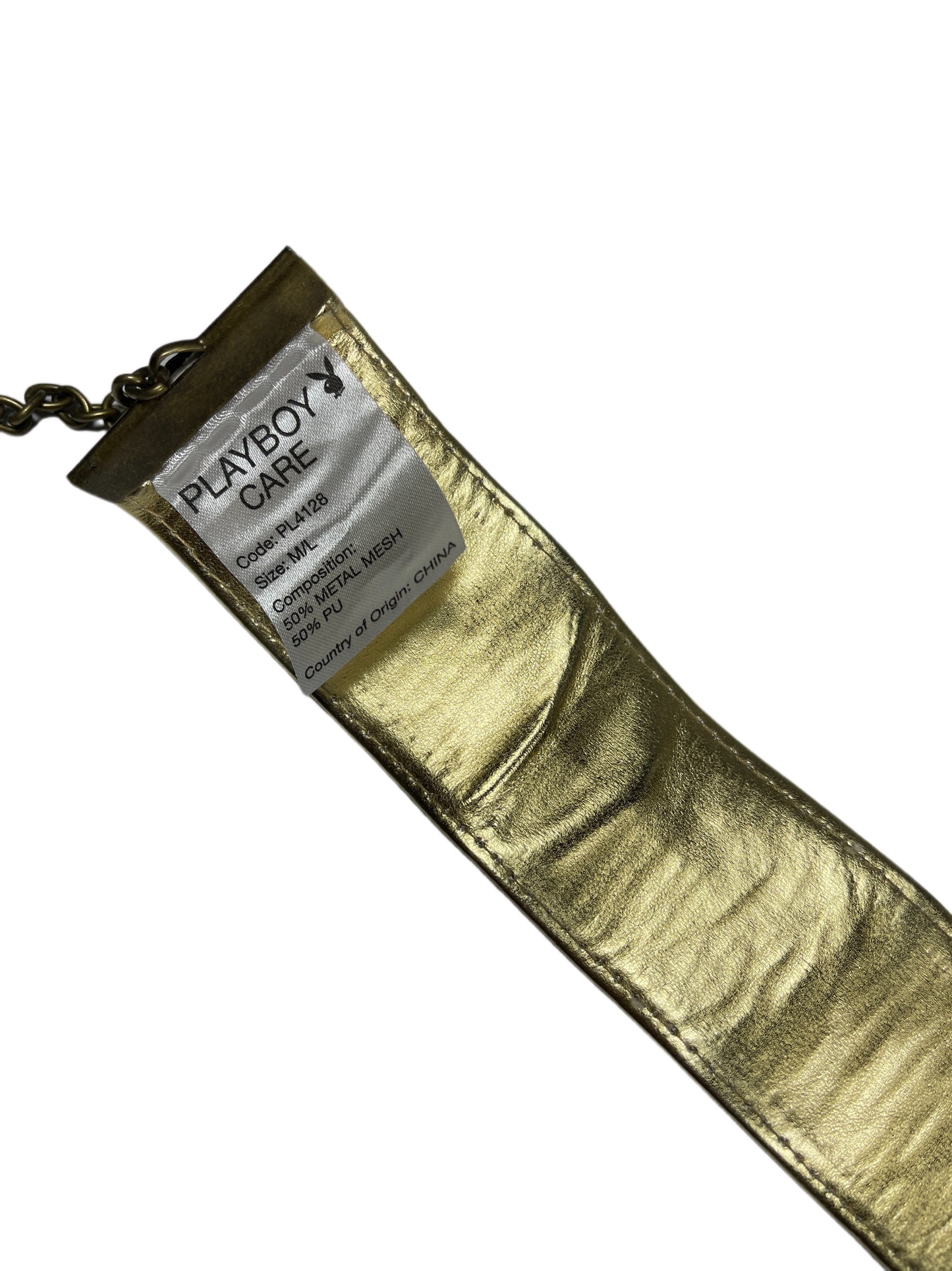 Y2k Playboy Mesh Belt Gold 2004