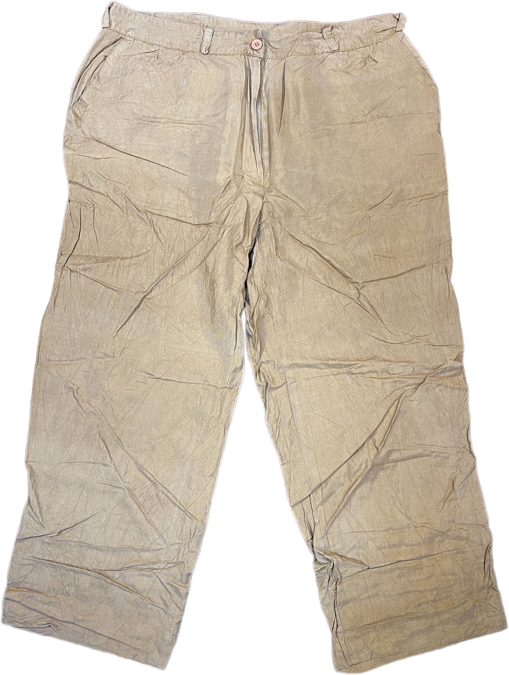 Vintage Pants Brown Silk L