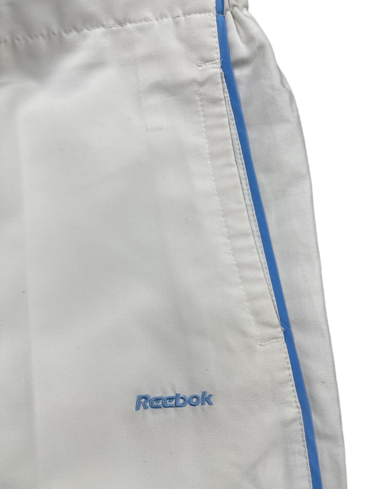 Y2k Reebok Sport Capri Pants White Blue - M
