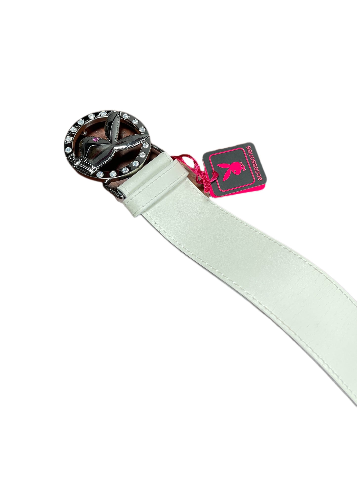 Y2k Playboy Leather Belt White 2004