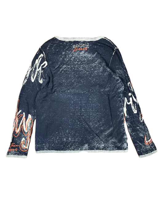 Y2k Soccx 2000s Long Sleeve Top Navy White L