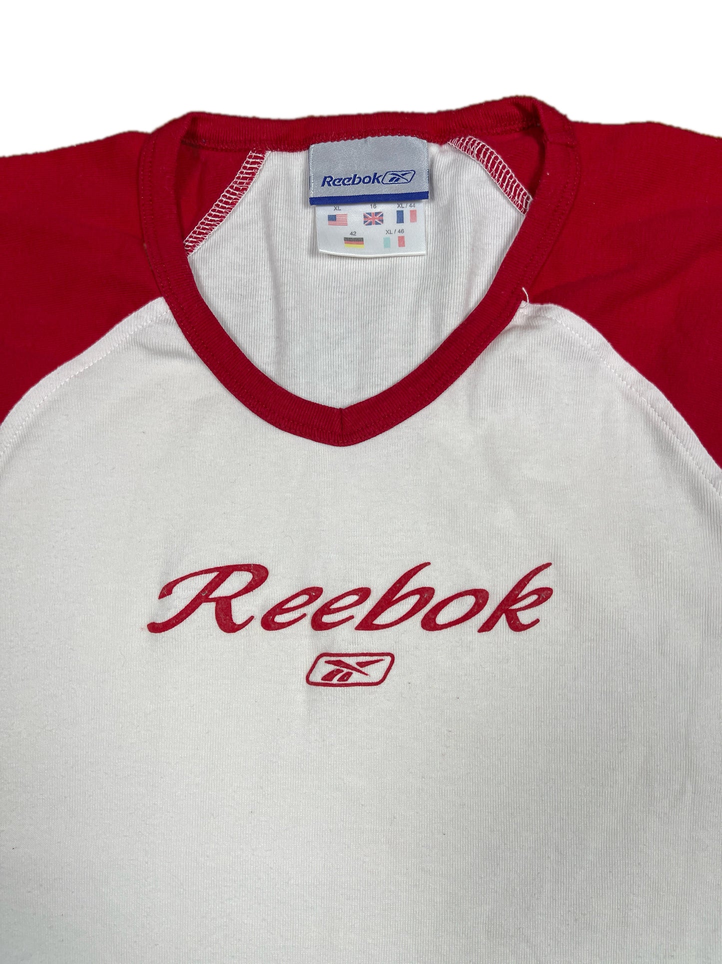 Y2k 2000s Reebok Sleeveless Top White Red XL
