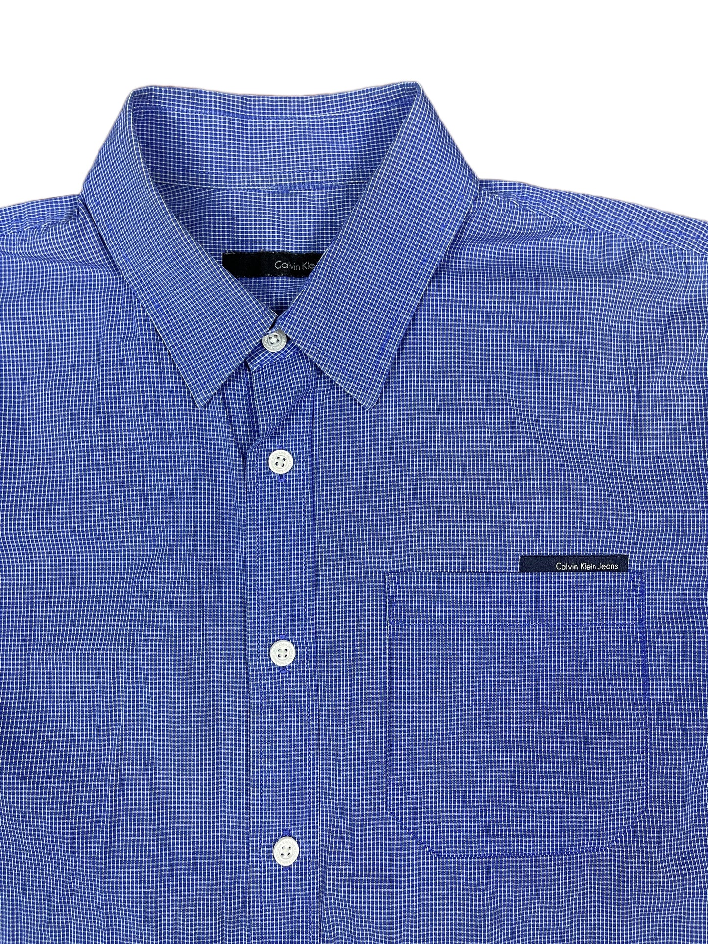 Calvin Klein Jeans Short Sleeve Shirt Blue - L