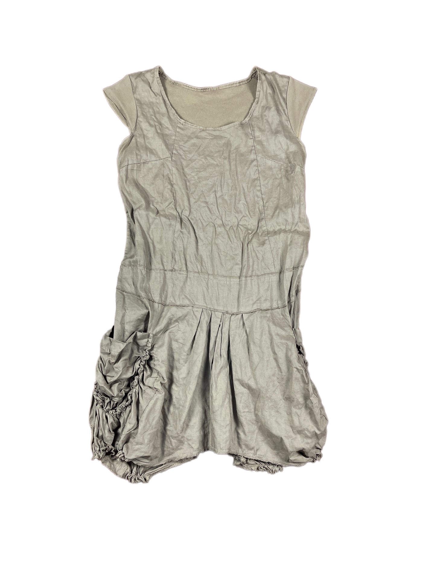 Y2k Short Sleeve Dress Beige - L