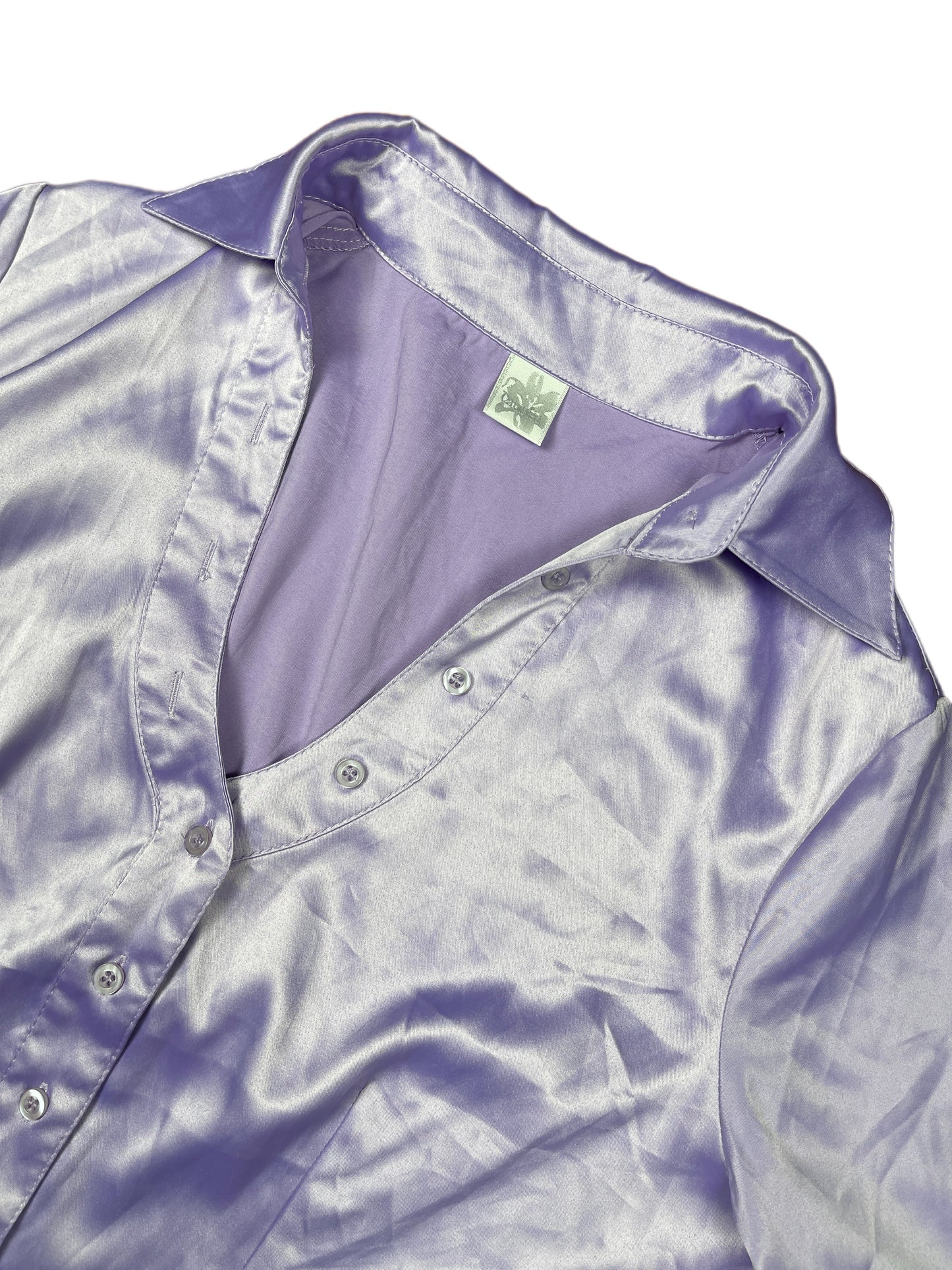 Y2k Camaieu Short Sleeve Shirt Lavendel - L