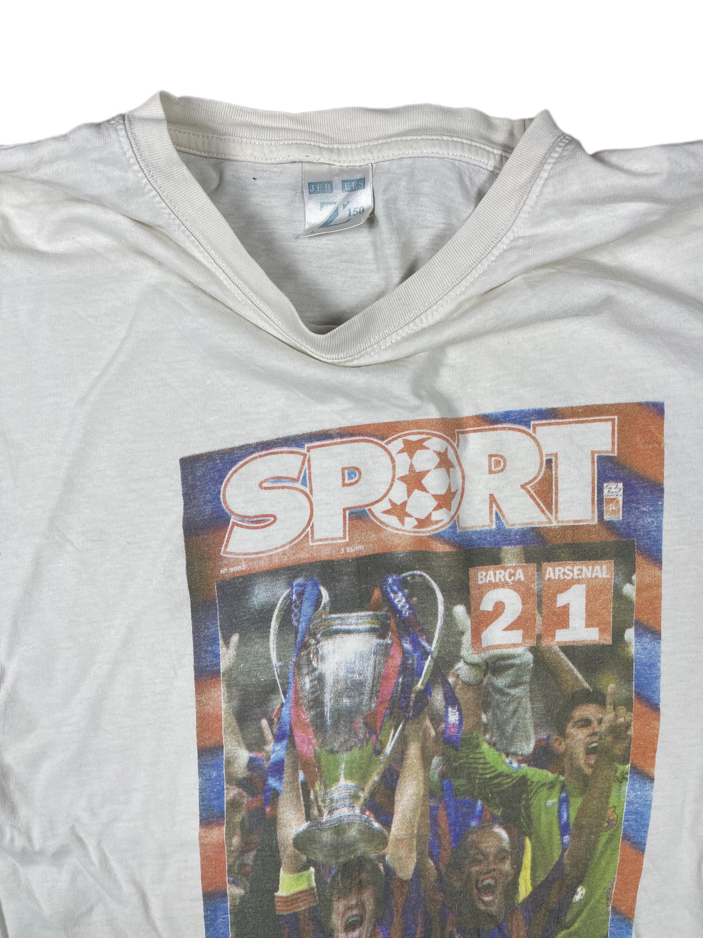Vintage Jerzees FC Barcelona Champion T-Shirt White L
