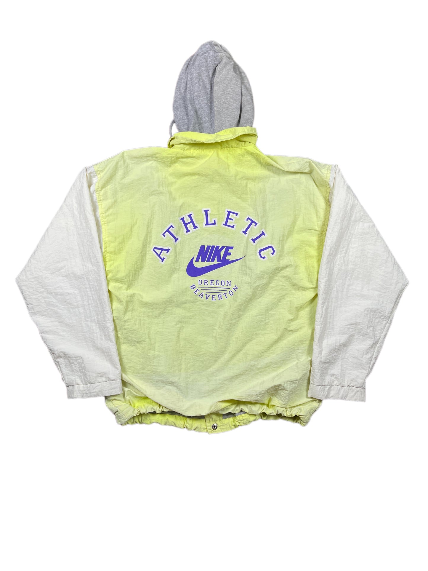 Vintage Nike 1980s Jacket Neon Yellow Gray - S