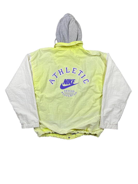 Vintage Nike 1980s Jacket Neon Yellow Gray - S