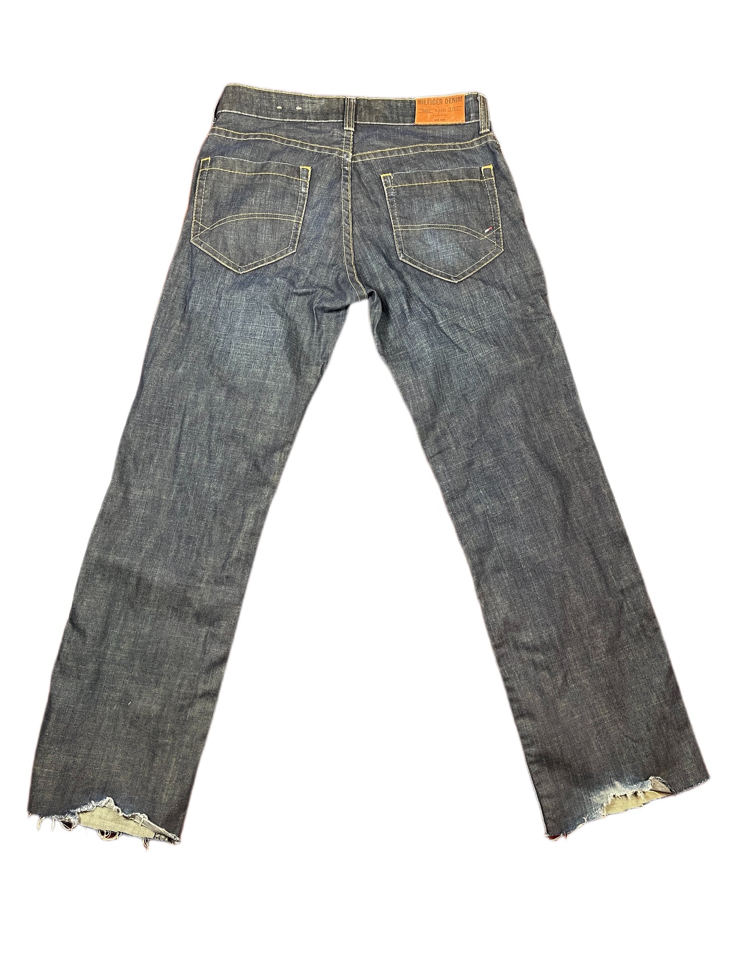 Y2k Tommy Hilfiger Low Waist Straight Cut Denim Pants Blue - M