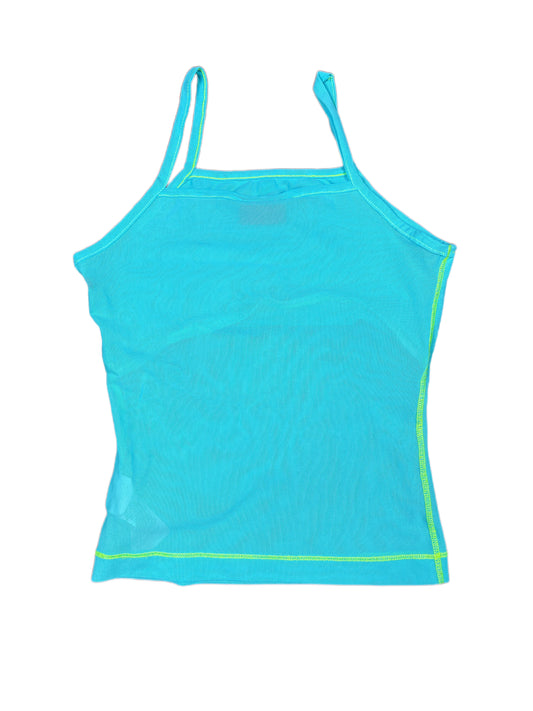 Y2k Replay See Through Sleeveless Top Turquoise - XS