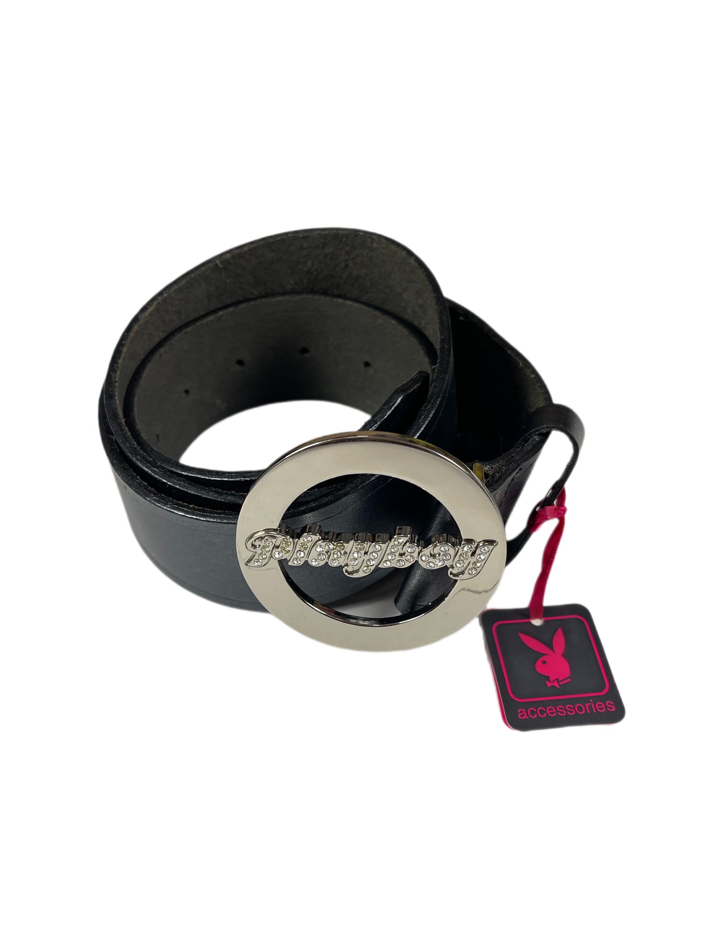 Y2k Playboy Leather Plug Belt Black 2004