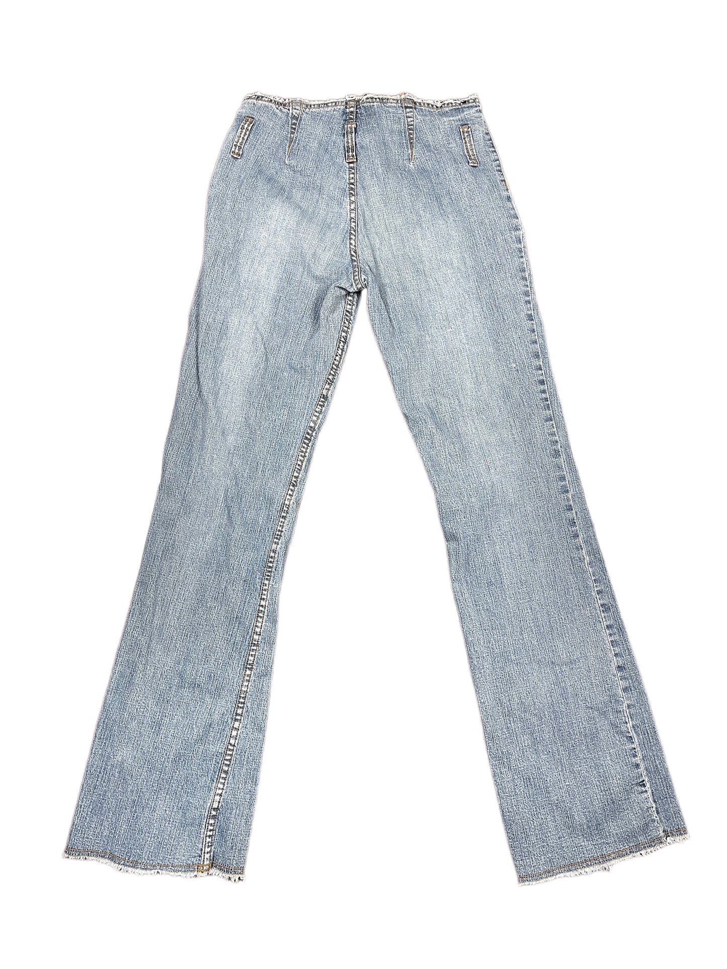 Y2k No Boundaries Flared Denim Pants Blue - XS