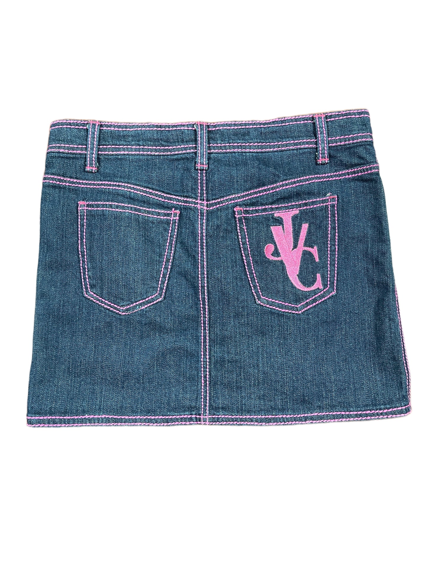 Y2k Versace Jeans Couture Denim Skirt Blue Pink - S
