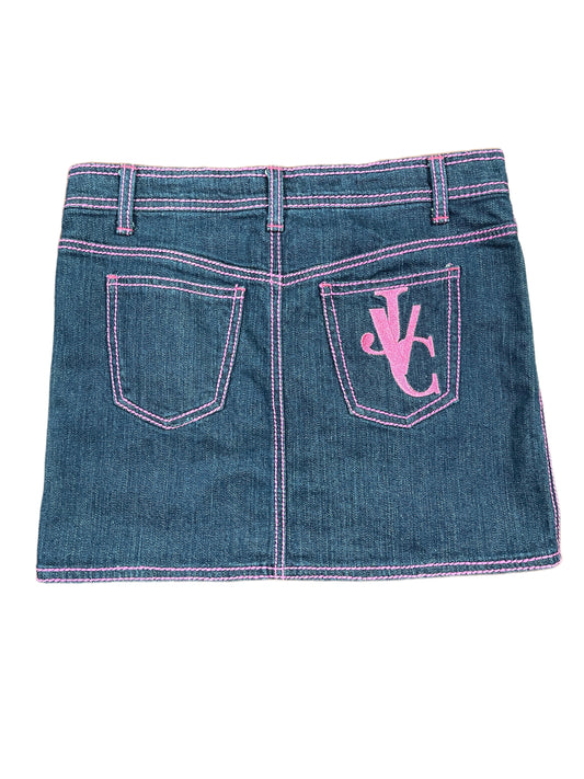 Y2k Versace Jeans Couture Denim Skirt Blue Pink - S