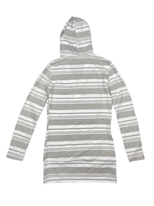Y2k Moda Piu Long Sleeve Dress with Hood Gray White - L/XL