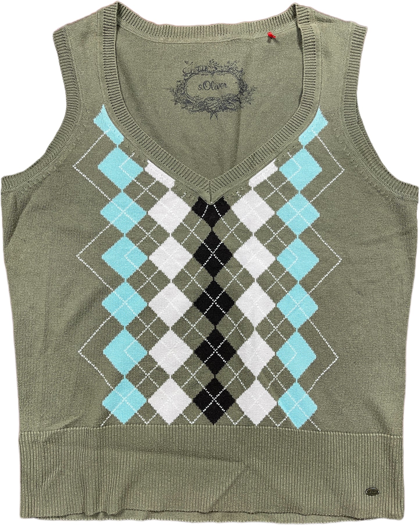 S.Oliver Sleeveless Sweater Vest Khaki Synthetic L